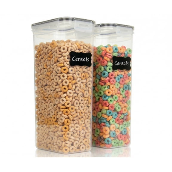 Shazo 2 Pack 2.8L Airtight Food Storage Containers with Lids – Spaghetti & Pasta Containers for Pantry Organization, BPA Free Kitchen Canisters for Cereal, Flour, Sugar, Rice & Dry Food Storage