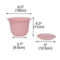 thumbnail image 2 of Unique Bargains Home Office 6.3" x 4.3" x 4" Round Pink Plastic Plant Planter, 2 of 2