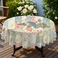 thumbnail image 4 of Pioneer Flower Floral Print Pattern Round Tablecloth 60 X 60 Inch, Wrinkle Resistant Wipeable Table Cloth for Kitchen Dining Picnic Patio Party, 4 of 6