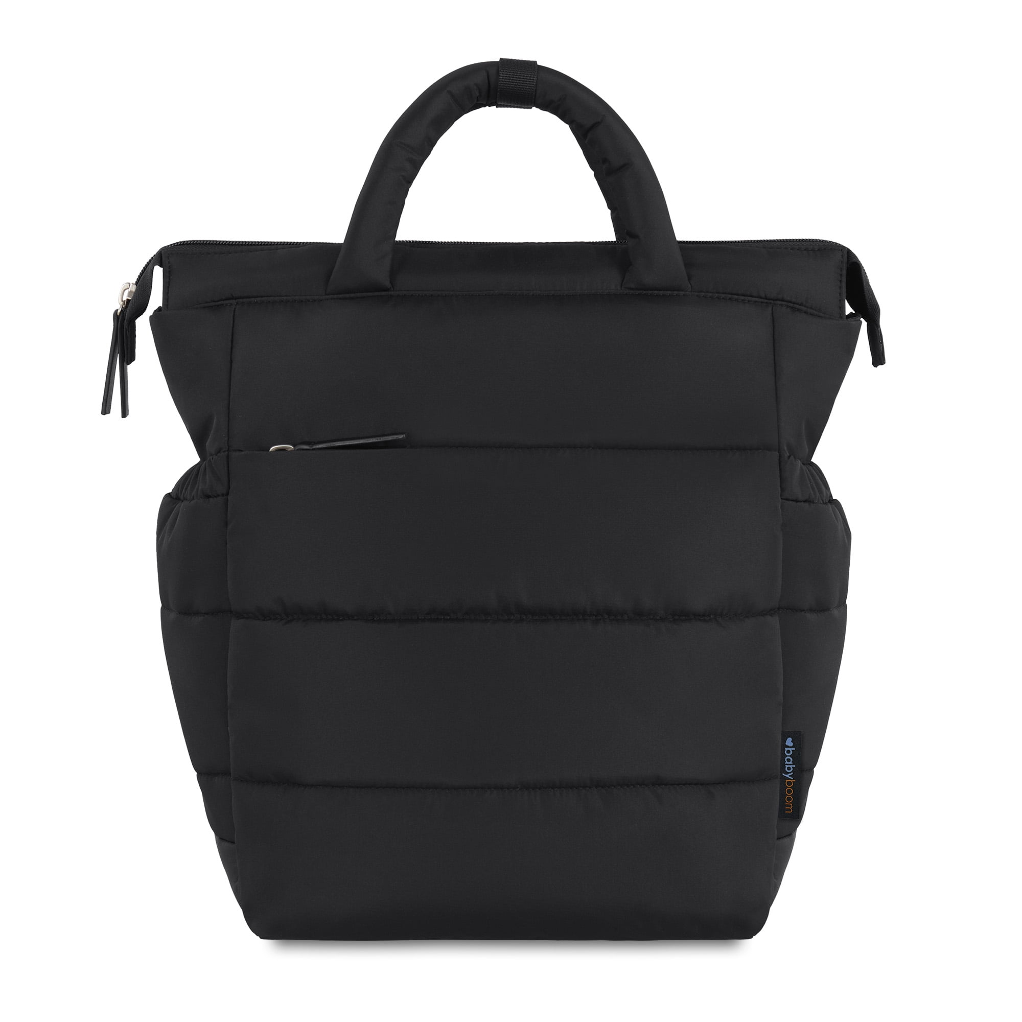 Baby Boom Puffer Backpack Diaper Bag Tote for Infants and Toddlers, Black