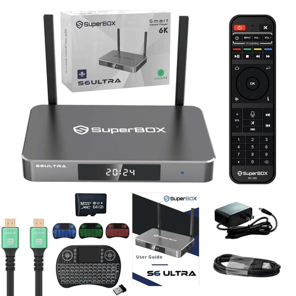 S6ULTRA Superbox 2025 Fully Loaded Smart TV Box, 4G 128GB Storage, S6 Ultra Home Entertainment Hub, Time Shift with Voice Control