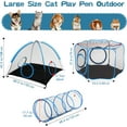 thumbnail image 3 of Outdoor Cat Enclosure, 3-in-1 Catio Outdoor Cat Enclosure with Tunnel for Outside and Indoor, Cat Tent Portable Catio Pet Playpen with Storage Bag for Kitty and Small Animals, 3 of 7