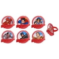 thumbnail image 2 of 24 Decopac Justice League - Brave and Bold Cupcake Topper Rings Featuring Batman, Superman, Wonder Woman, the Flash, Cyborg and Classic Aquaman - Fabulous Five, 2 of 2