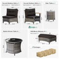 thumbnail image 5 of MEISSALIVVE 8-Piece Half-Moon Curved Outdoor Patio Furniture Set, Sectional Conversation Sofa with 2 Half-Moon Ottomans, Round Coffee Tables for Backyard Deck Garden,Black, 5 of 9