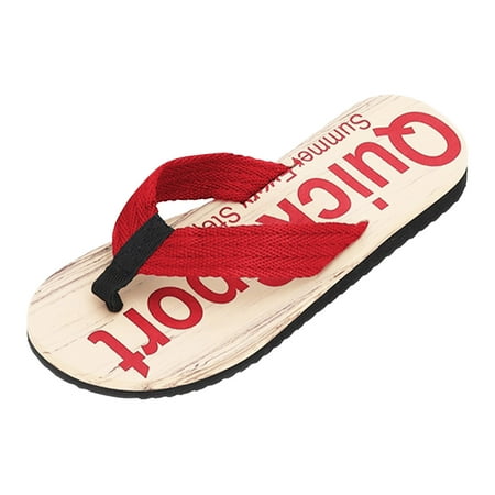 

Fsqjgq Yoga Sling Flip Flops Men Fashion Spring and Summer Men Flip Flops Flat Bottom Lightweight Non Slip Wood Grain Casual Style Beach Flip Flops Men Size 15 Red 42