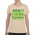 thumbnail image 2 of Zero Lucks Given Funny St. Patricks Day Shamrock Design Women's T-shirt, 2 of 3