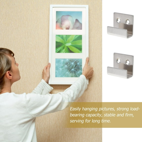 HEALEEP 8Pcs Triangle D Ring Silver Picture Frame Hangers for Wall Mounting Home Use