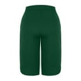thumbnail image 6 of cocolona Capri Pants for Women Elastic Waist Side Slit Button Cropped Pants Yoga Athletic Capri Leggings Beach Vacation Capris Green S, 6 of 7