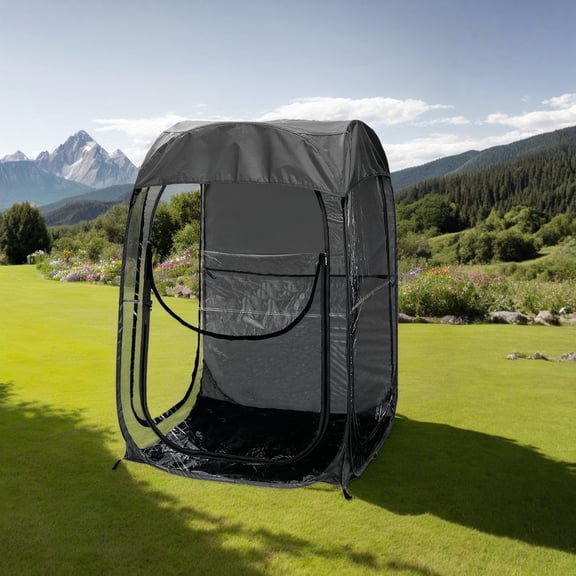 Portable Pop Up Sports Tent, Outdoor Shelter for Sports Events, Fishing & Camping, Windproof & Rainproof, Black