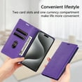 thumbnail image 3 of Allytech iPhone 11 Wallet Case, Premium PU Leather RFID Blocking Cards Holder Flip Cover Stand Shockproof Anti-Scratch Phone Case for Apple iPhone 11 - Purple, 3 of 6