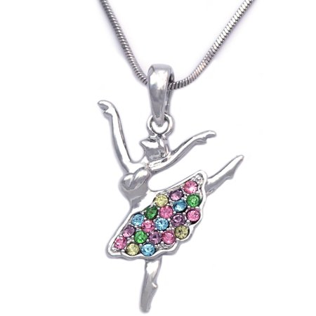cocojewelry Ballerina Ballet Dancer Dancing Girl Pendant Necklace Jewelry