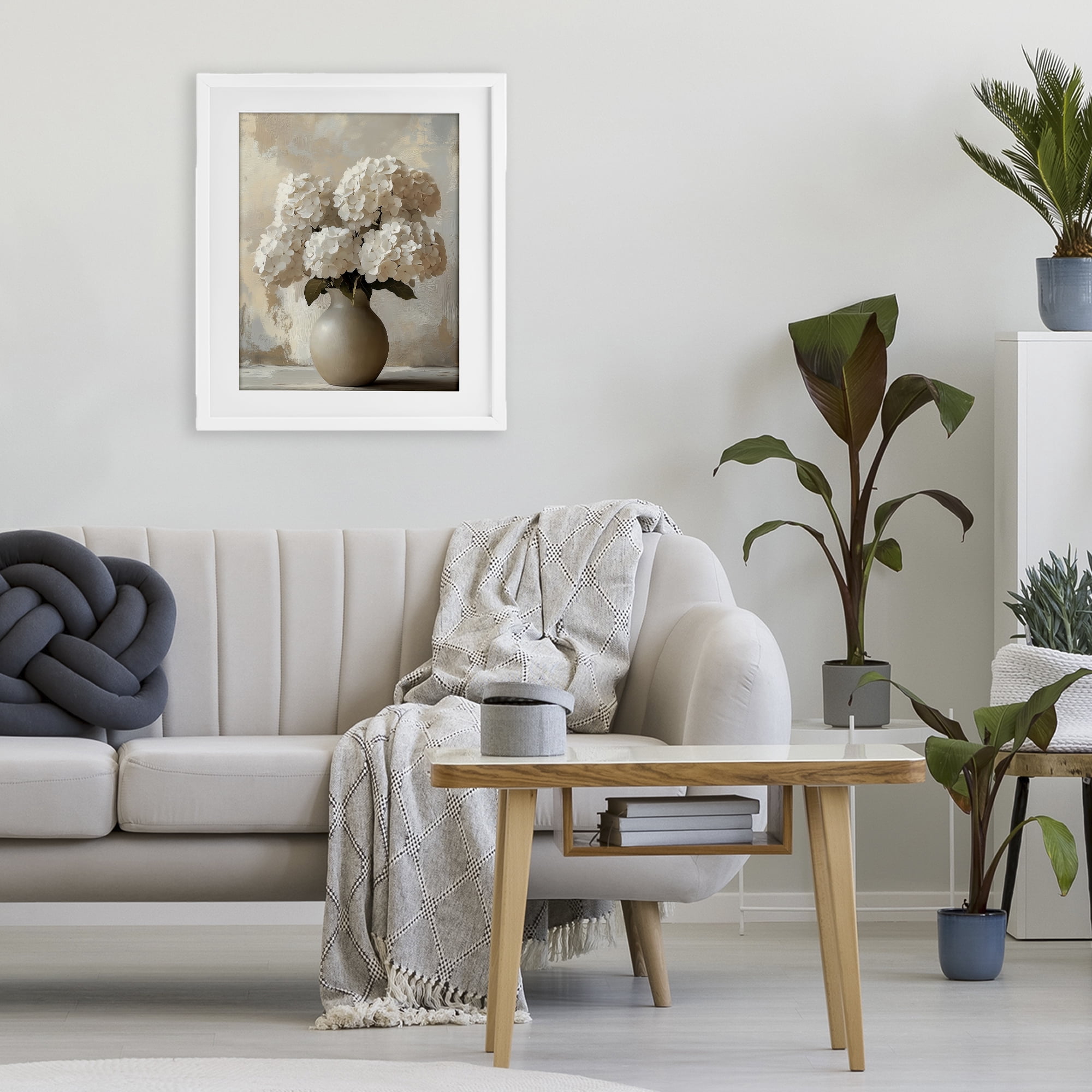 Stupell Industries Vase of Hydrangeas in Bloom White Framed Print Under Glass, design by LSR Design Studio