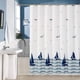 thumbnail image 2 of Cortina de ducha con ganchos de plástico, poliéster impermeable y resistente al moho, cortina de baño de 180 x 180 cm, 2 of 5