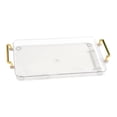 thumbnail image 2 of Bandeja decorativa plato comida desayuno antideslizante elegante 12,2x7,87 pulgadas bandeja rectangular de Perfume con asas plato para mesa de centro transparente Gloria bandeja de servir, 2 of 5