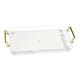 thumbnail image 2 of Bandeja decorativa plato comida desayuno antideslizante elegante 12,2x7,87 pulgadas bandeja rectangular de Perfume con asas plato para mesa de centro transparente Gloria bandeja de servir, 2 of 5