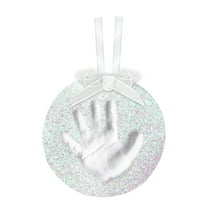 Pearhead Babyprints Round Ornament, Glitter White