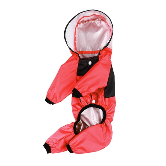 Dog Raincoats Pet Hooded Raincoats 4Leg Rainjackets Reflective Dog Clothes Skin Friendly Rainy Wear with TractionHook