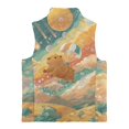 thumbnail image 5 of Xixirimido Dreamy Capybara Colorful Sky Pattern Kids Zip-up Vest for Girls Boys Sleeveless Fleece Vest with Pockets Stand Collar Jacket Kids Fall Winter Outwear for 11-12Y, 5 of 6