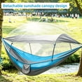 thumbnail image 3 of Vyrelis Camping Hammock with Tree Straps Hammock Tent with Mosquito Net and Sunshade Tree Hammock for Travel Backpacking Hiking Gear (Blue), 3 of 9
