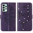 thumbnail image 6 of Allytech For Samsung Galaxy A53 5G Flip Wallet Case,Stylish Diamond Embossed Butterfly PU Leather Shockproof Soft TPU Holder Cover with Hand Strap.For Samsung Galaxy A53 5G,Purple, 6 of 6