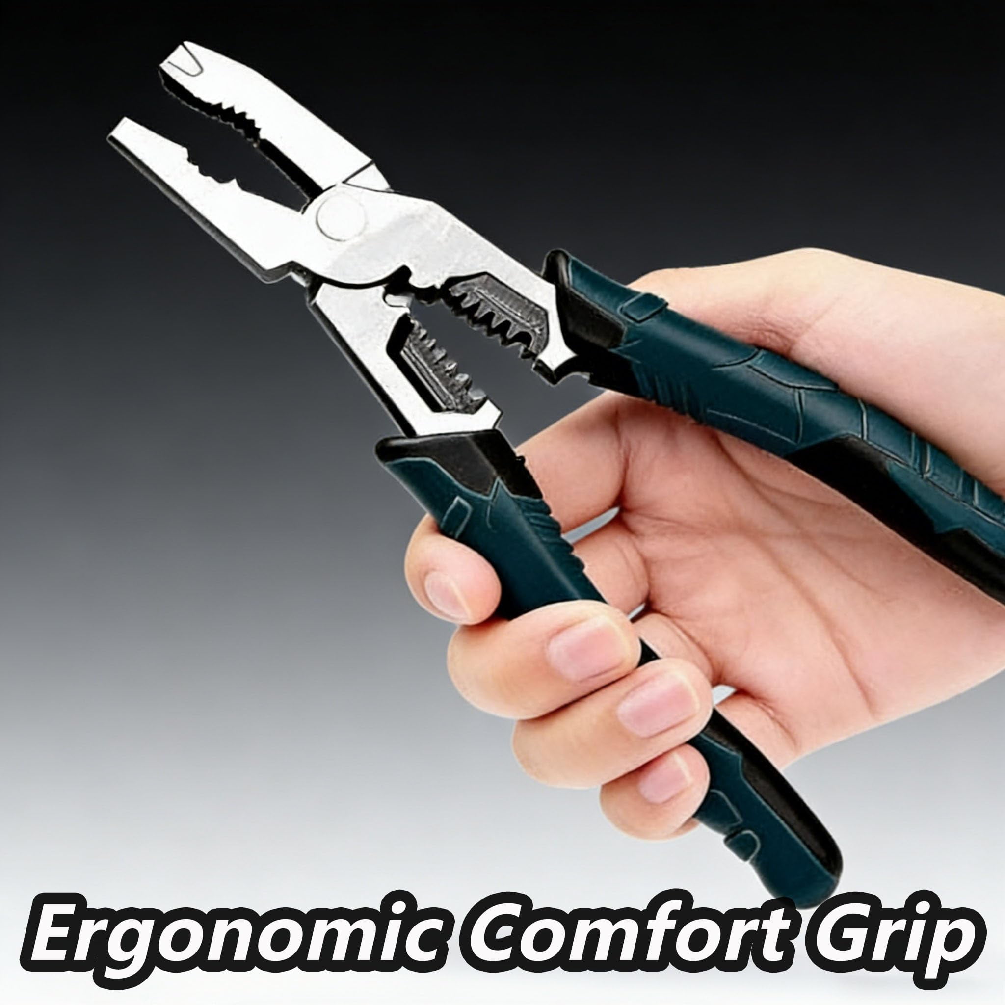 2026 New Industrial-Grade Multi-Function Cutting Pliers, 9-In-1 Multi-Functional Pliers Nail Puller/Wire Cutter/Stripper/Crimper-Compound Action Leverage Design, Cutting Tool For DIY & Home Use (1PC)