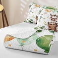 thumbnail image 4 of Erosebridal Cute Wildlife Zebra Twin Quilt Set for Boys Girls, Tropical Leaf Flower Twin Coverlet Set, 2pcs, 4 of 7