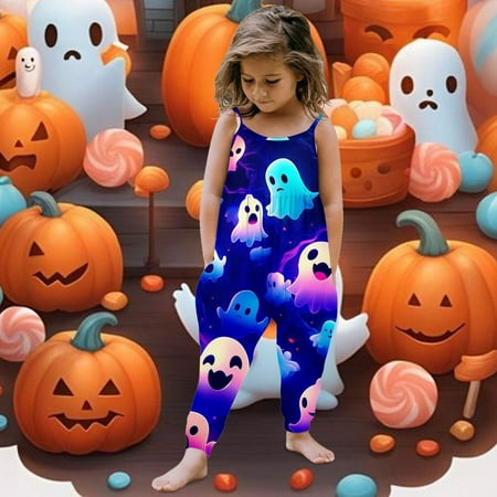 

WZJuhiie Toddler Baby Girl Prints Jumpsuit Sleeveless Romper Outfits Pants Clothes