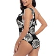 thumbnail image 5 of Yiaed White Sunflowers Print Women One Piece Swimsuits Tummy Control One Shoulder Bathing Suits Pattern Ruffle Swimwear-Medium, 5 of 8