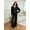 Black, variant on Womens 2 Piece Lounge Sets Casual Long Sleeve V-Neck Pullover Sweatsuits Wide Leg Jogger with Pockets Outfits Black L