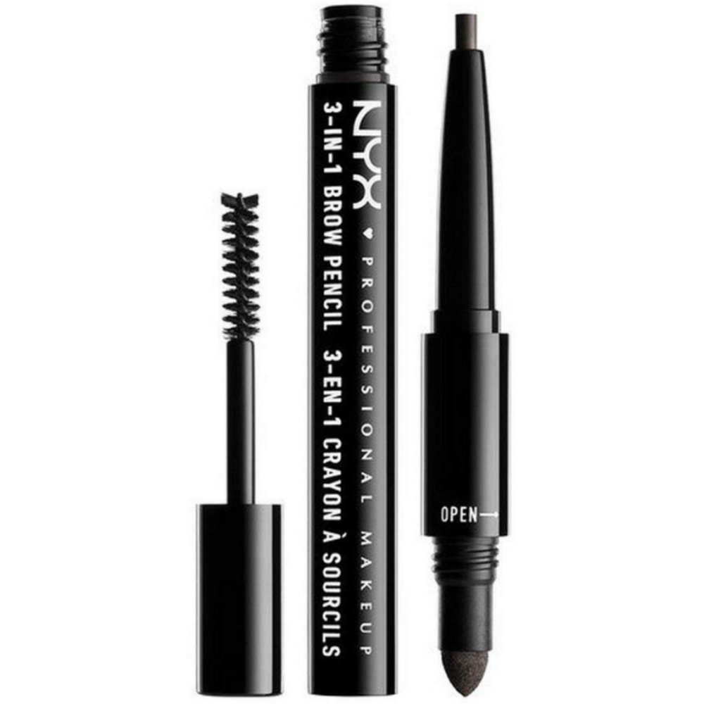 NYX Professional Makeup 3In1 Brow Pencil in Charcoal, 0.135 oz