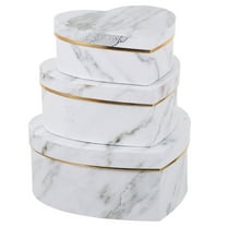 3-Piece Heart-Shaped Box Set, Decorative White Paper Storage Boxes for Weddings, Baby Showers, Parties, and Festive Occasions
