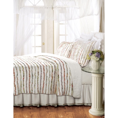 Details about   Greenland Home Bella Ruffled Quilt Set 3-Piece Full/Queen Multi 