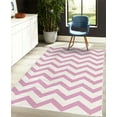 thumbnail image 4 of Striped Decorative Rug, Modern Summer Season Pattern Zigzag Tile Design Wavy Curved Horizontal Motif, Quality Carpet for Bedroom Dorm and Living Room, 6 Sizes, Pale Fuchsia, by Ambesonne, 4 of 4