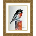 thumbnail image 1 of Kovacs, Anna Brigite 19x24 Gold Ornate Wood Framed with Double Matting Museum Art Print Titled - Little Bird, 1 of 4