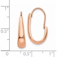 thumbnail image 4 of 14K Rose Gold Polished Tapered J-Hoop Wire Earrings (8 X 5) Made In United States th372, 4 of 5