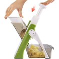 thumbnail image 1 of Kitchen Manu Rebanador de vegetales multifunción Hoja de acero inoxidable Rebanador cuadrado Juliette Papas fritas verticales (Verde fresco [Material de grado alimenticio] con agujeros para moler ajo picado) esquí esquí Gafas de esquí, 1 of 5