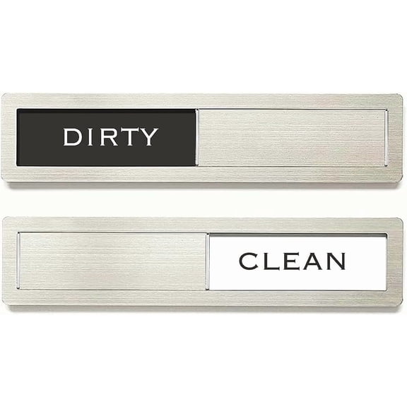 FacoFaco Dishwasher Magnet Clean Dirty Sign, Premium Stainless Steel Material Housework Indicator (Black White)