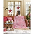 thumbnail image 3 of Pink Christmas Snowflakes Flannel Blanket for Bed,Travel and Camping, Winter Snowfall Shiny White Modern Super Soft Cozy Blanket for All Seasons 40" x 60", 3 of 6