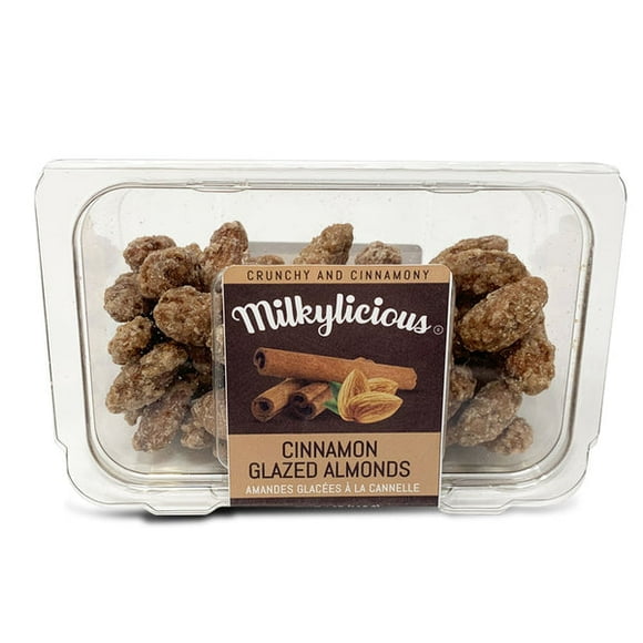 Hand Roasted Cinnamon Glazed Almonds | Plant-Based Delicious Sweet Crunchy Snack | Gifting Baking Outdoors Parties | Power Packed Nutrients 4 oz. | Proudly Made in USA by Milkylicious