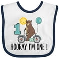 thumbnail image 3 of Inktastic 1st Birthday Bear on Bicycle 1 Year Old Boys or Girls Baby Bib, 3 of 4