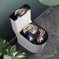 thumbnail image 3 of HELLHERO Eagle American Flag Stylish Polyester Toilet Cover Set Elastic Edge Adds Holiday Charm Toilet Seat Covers Fits All Toilet Shapes for Toilet, 3 of 8