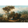 thumbnail image 3 of Francesco Zuccarelli 24x16 Black Modern Framed Museum Art Print Titled - Landscape with the Rest on the Flight into Egypt, 3 of 5