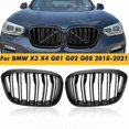 thumbnail image 2 of Double Slat Car Front Grill Grilles Kidney Grill For BMW 3 4 X3 G01 G08 X4 G02 Racing Grilles Car Styling, 2 of 4