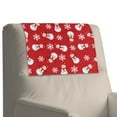 thumbnail image 4 of SCRAWLGOD Christmas Snowman Snowflake Print Red 3 Pcs Head Rest Cover for Recliner Waterproof Non-Slip Sofa Headrest Covers 17x27 in PU Leather Recliner Headrest Protector for Home Decor, 4 of 7