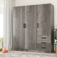 thumbnail image 2 of Woodpeckers Furniture and Mattress 61"Wide Armoire Wardrobe Closet For Hanging With 3 Drawers & Shelves, 2 of 10