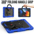 thumbnail image 2 of iPad 10.2 inch Case, iPad 9th/8th/7th Gen Case with 360° Ring Holder, Dteck Heavy Duty 3 in 1 Shockproof Bumper Full Body Drop Protection with Built-in Screen Protector, Blue+Black, 2 of 8