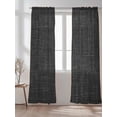 thumbnail image 2 of Sheer Curtains 84 Inches Long 2 Panels Set for Living Room, Black Burlap Texture Semi Sheer Curtains for Windows, Farmhouse Vintage Black Voile Window Treatments Rod Pocket Curtain, 2 of 7