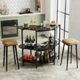 thumbnail image 4 of Costway 3-Tier Home Bar Unit with Stemware Racks & Storage Shelves with Metal Frame Black, 4 of 10