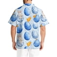 thumbnail image 5 of Resicozy Mens Easter Scrub Tops Bunny Egg Printed Scrubs Short Sleeve Holiday Working Uniform with Pockets Blue 4XL, 5 of 7