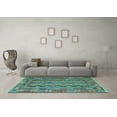 thumbnail image 3 of Ahgly Company Indoor Square Southwestern Light Blue Country Area Rugs, 7' Square, 3 of 4